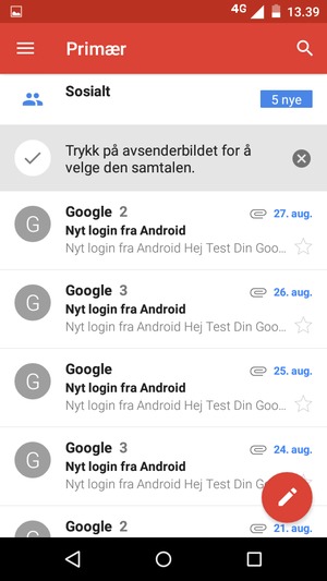 Kontoen er klar til bruk