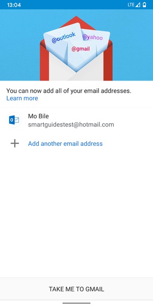 Select TAKE ME TO GMAIL