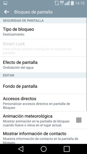 Seleccione Tipo de bloqueo