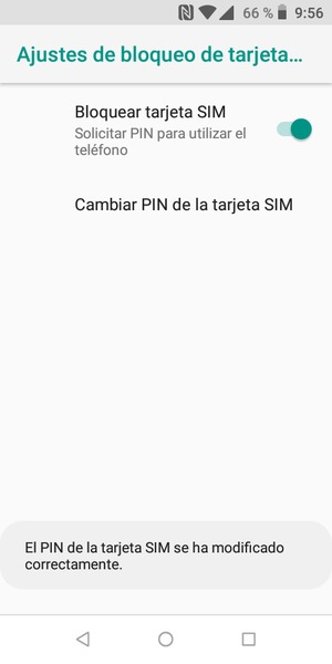 Su PIN de la tarjeta SIM ha sido cambiado