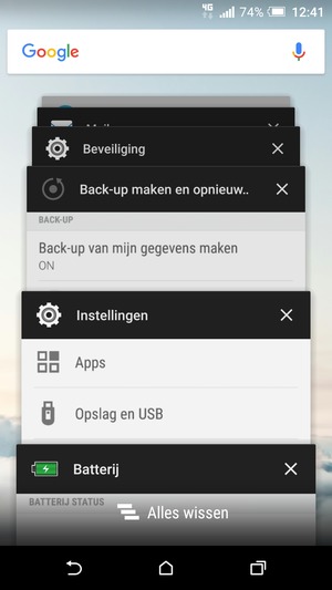 Selecteer Alles wissen om alle actieve apps te sluiten