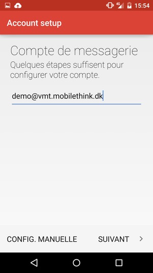 Saisissez votre adresse e-mail et sélectionnez SUIVANT