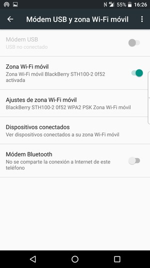 El teléfono ha sido configurado para su uso como módem