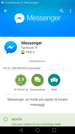 Attendi il completamento del processo di installazione