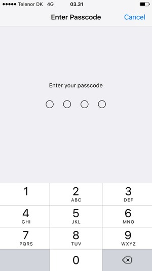 Enter your passcode for the phone lock if this is already activated on your phone