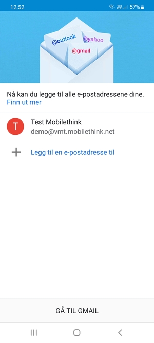 Velg GÅ TIL GMAIL