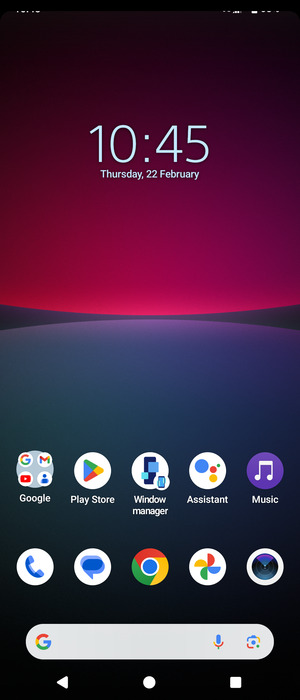 Slide down the top menu