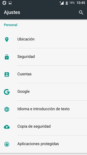 Desplácese y seleccione Cuentas