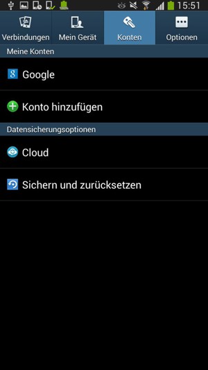 Wählen Sie Sichern und zurücksetzen