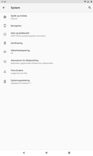 Velg Systemoppdatering