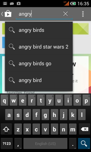Enter the app name and select Search