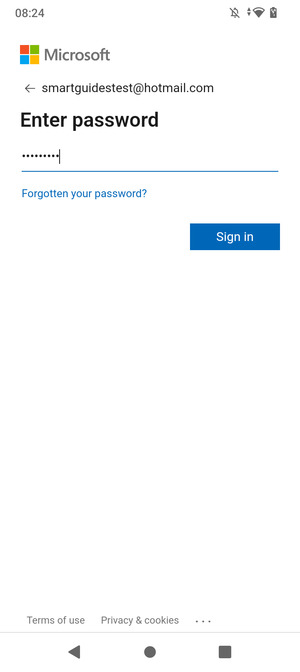 Enter your password and select Sign in