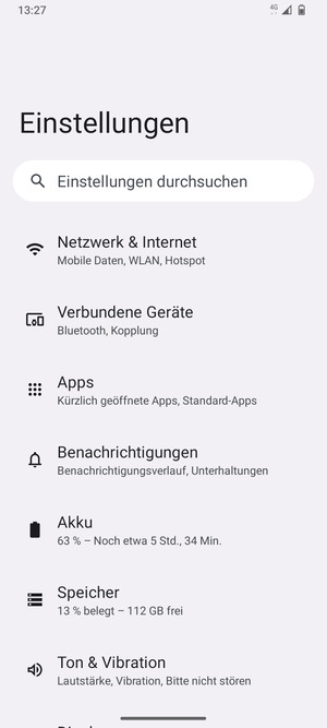 Wählen Sie Netzwerk & Internet