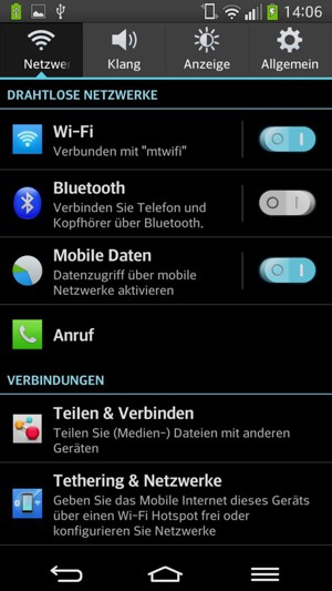 Wählen Sie Netzwerke und Tethering & Netzwerke
