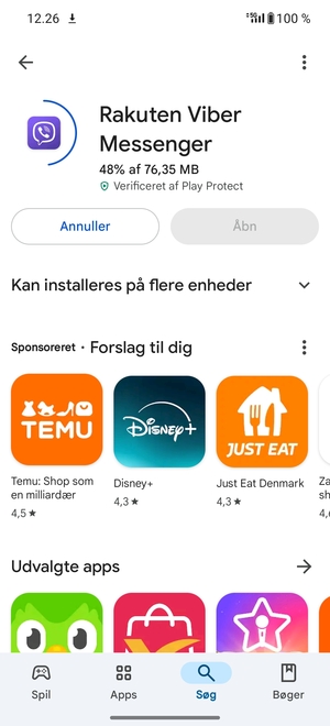 Afvent at installeringen er afsluttet
