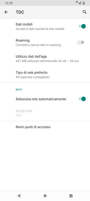 Seleziona Nomi punti di accesso