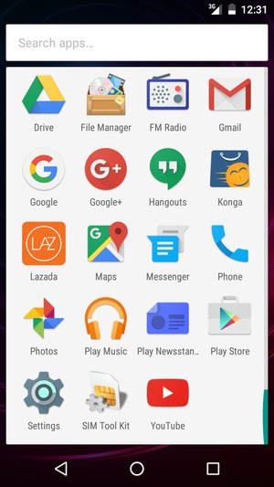 Scroll to  and select Settings