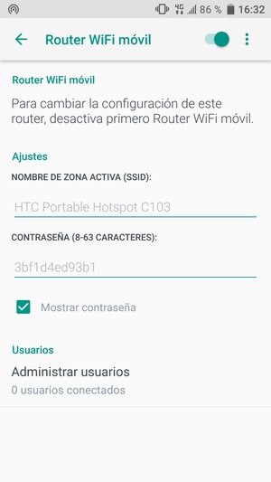 El teléfono ha sido configurado para su uso como módem