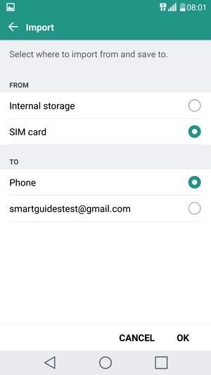 Select your Google account and select OK