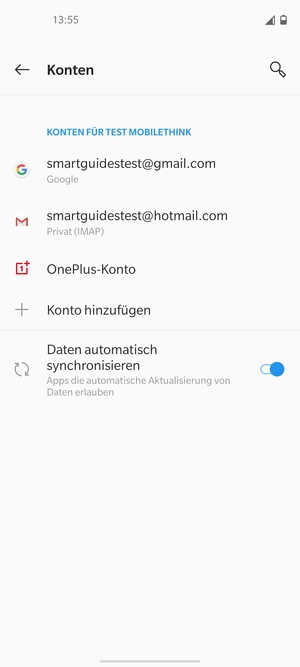 Wählen Sie Ihr Google Konto