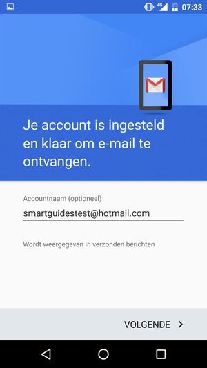 Geef uw account een naam en selecteer VOLGENDE