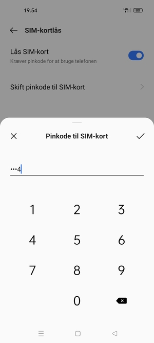 Indtast din Nye PIN-kode til SIM-kort og vælg OK
