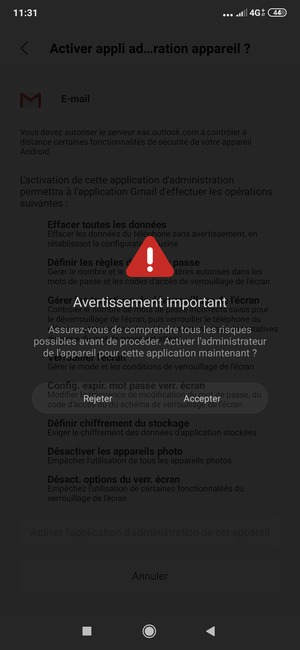 Sélectionnez Accepter