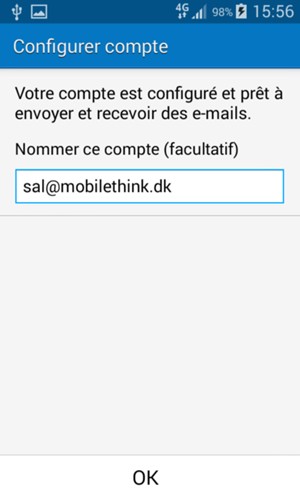 Donnez un nom à votre compte et sélectionnez OK