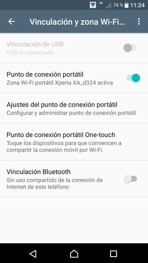 El teléfono ha sido configurado para su uso como módem