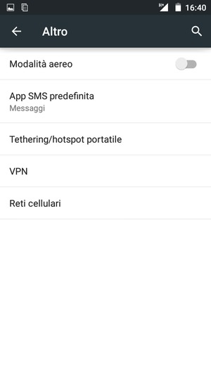 Seleziona Reti cellulari
