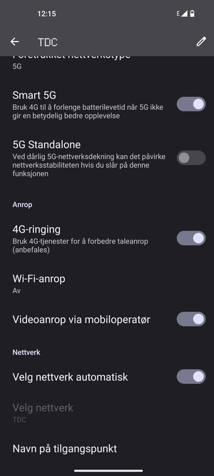 Bla til og velg Navn på tilgangspunkt