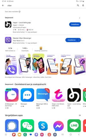 Selecteer de app