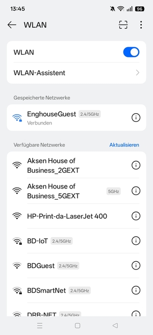 Sie sind nun mit dem WLAN-Netzwerk verbunden