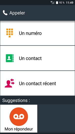 Faites défiler et sélectionnez Un contact