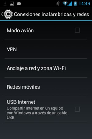 Seleccione Anclaje a red y zona Wi-Fi