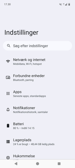 Vælg Netværk og internet