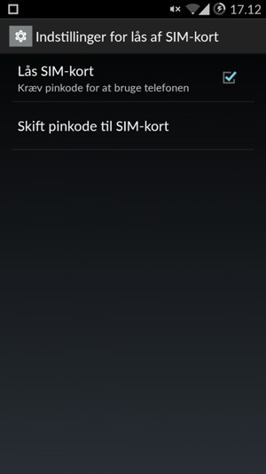 Vælg Skift pinkode til SIM-kort