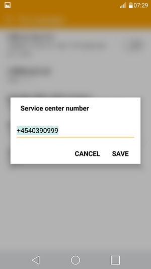 Enter the Service center number and select SAVE