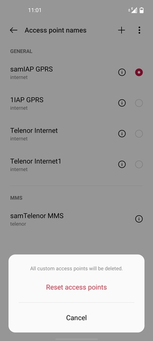 Select Reset access points