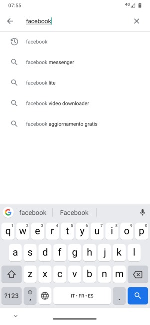 Inserisci il nome dell'app e seleziona Ricerca