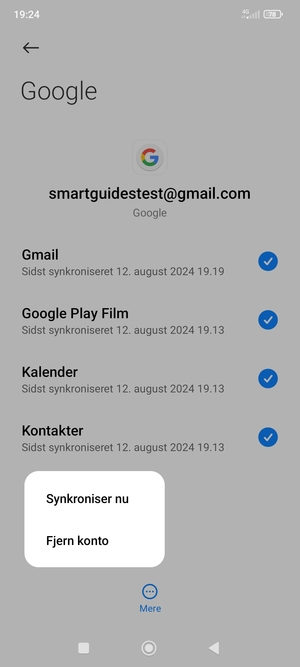 Vælg Synkroniser nu