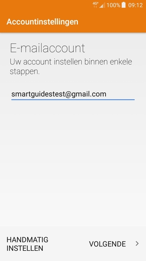Voer uw Gmail of Hotmail adres in en selecteer VOLGENDE