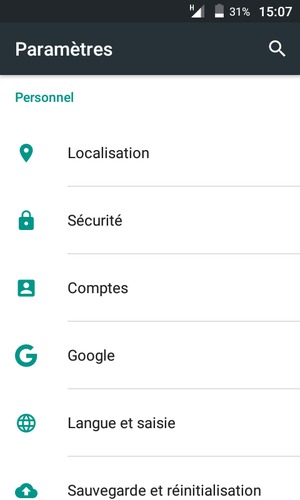 Faites défiler et sélectionnez Sécurité