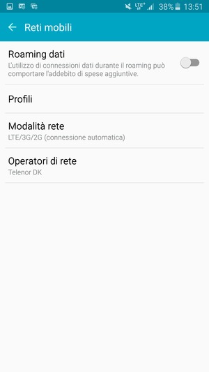 Seleziona Modalità rete