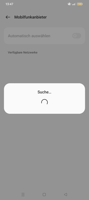 Warten Sie, bis die Suche abgeschlossen ist