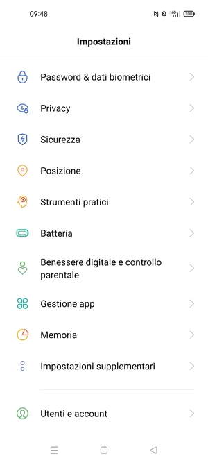 Per attivare il blocco dello schermo, vai al menu Impostazioni e seleziona Password & dati biometrici