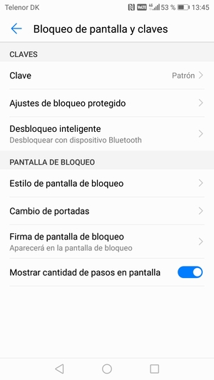 El teléfono ha sido asegurado con un bloqueo de pantalla