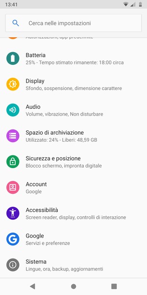 Scorri e seleziona Sicurezza e posizione