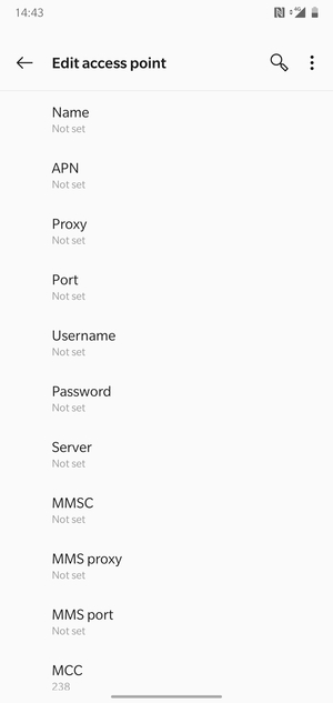 Enter Internet information