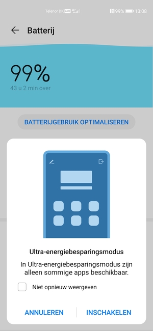 Selecteer INSCHAKELEN